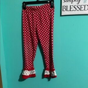 Red Polka Dot Ruffle Pants